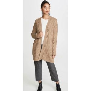 NEW Nili Lotan Serene cashmere cable knit duster cardigan in Dune Size XS/S